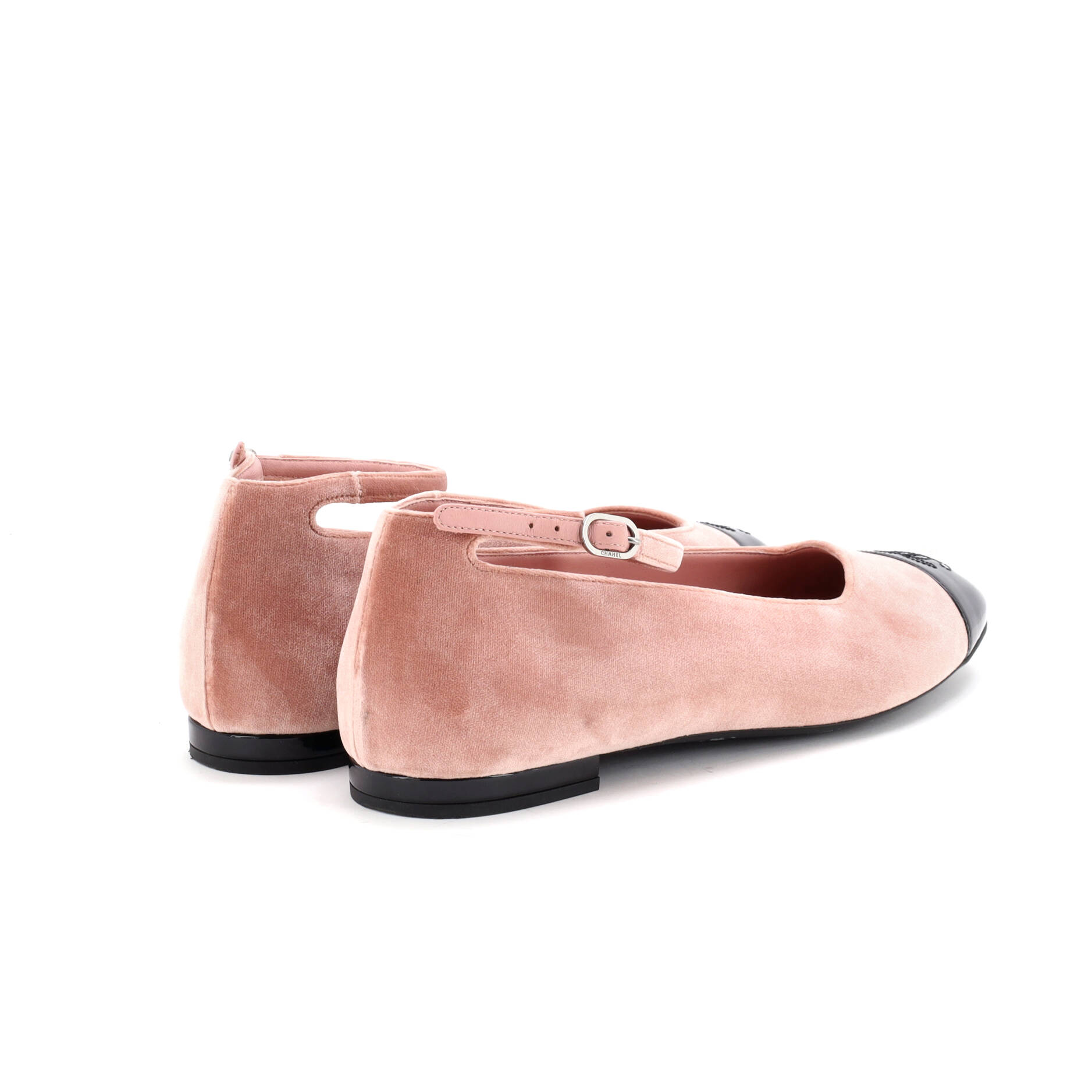 CC Cap Toe Mary Jane Flats Suede with Patent