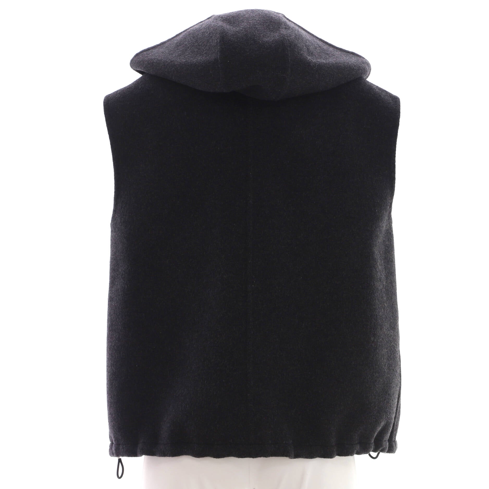 Women's Logo Zip Hooded Vest Wool Blend