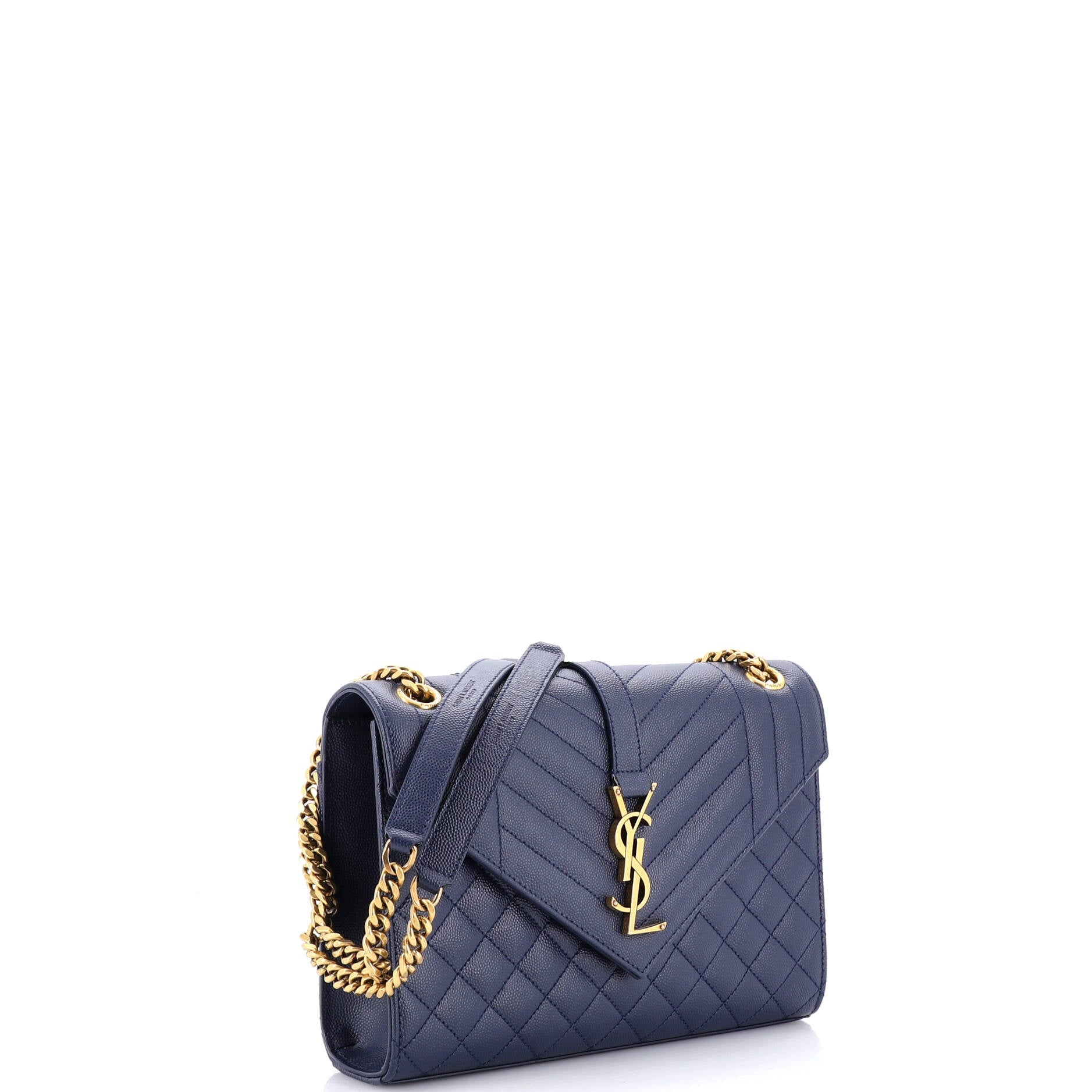Classic Monogram Envelope Satchel Mixed Matelasse Leather Medium