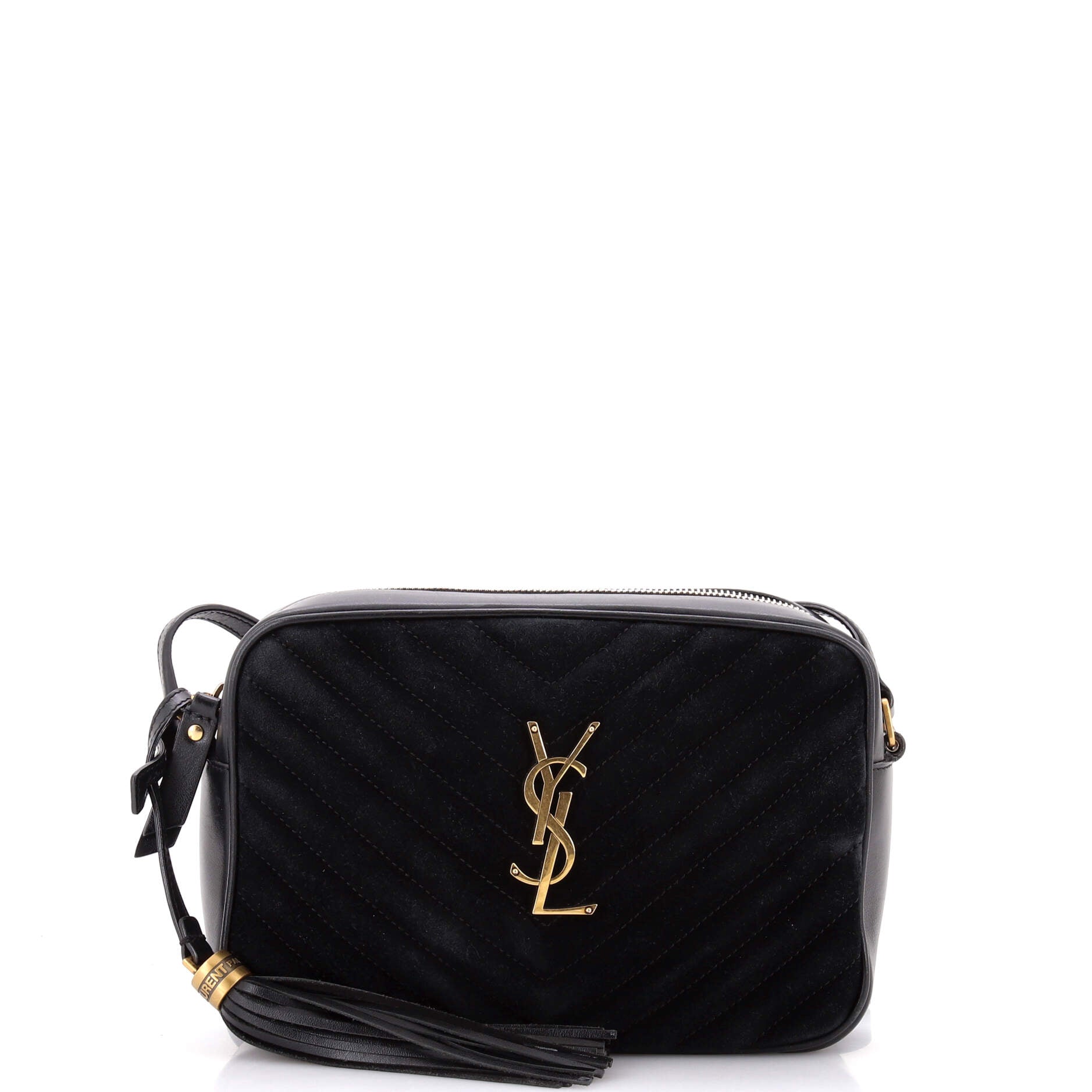 Lou Camera Bag Matelasse Chevron Suede Small