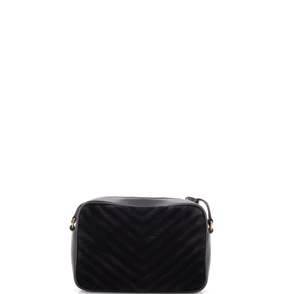 Lou Camera Bag Matelasse Chevron Suede Small