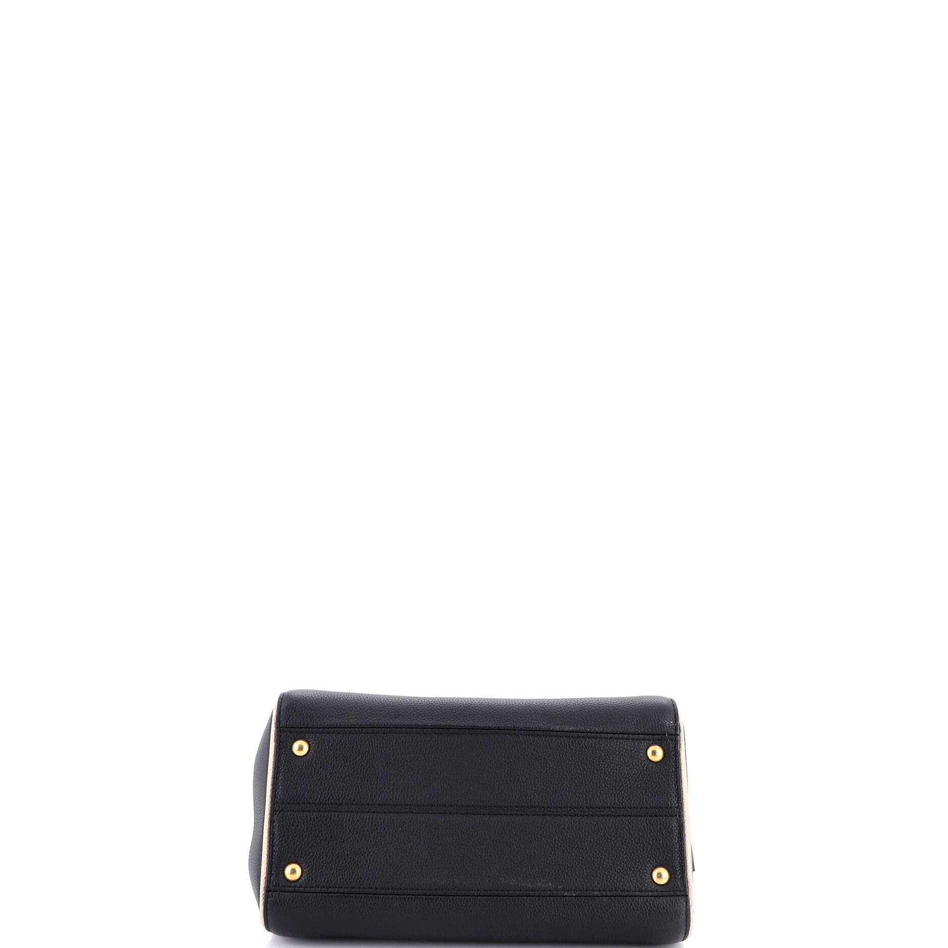 Double V Handbag Calfskin with Monogram Canvas
