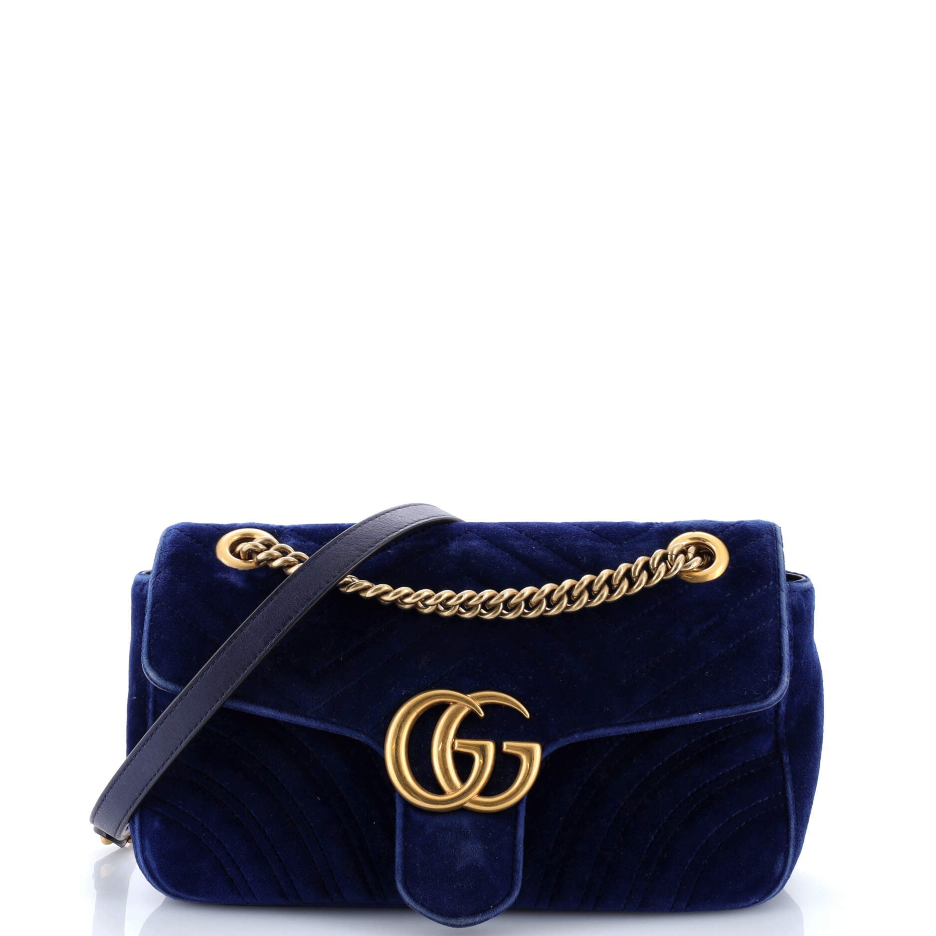 GG Marmont Flap Bag Matelasse Velvet Medium