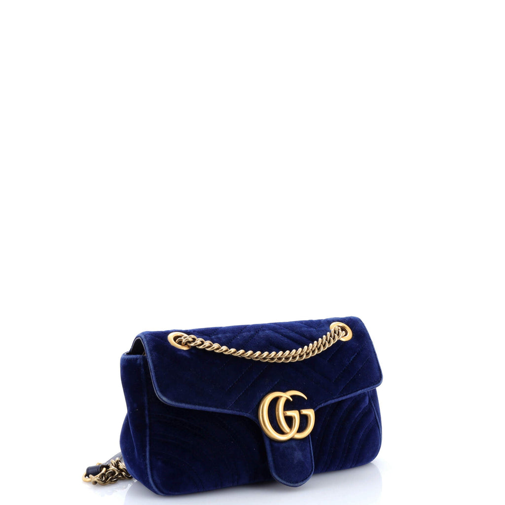GG Marmont Flap Bag Matelasse Velvet Medium