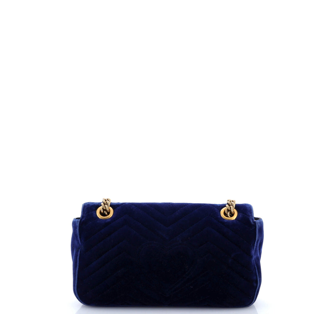 GG Marmont Flap Bag Matelasse Velvet Medium
