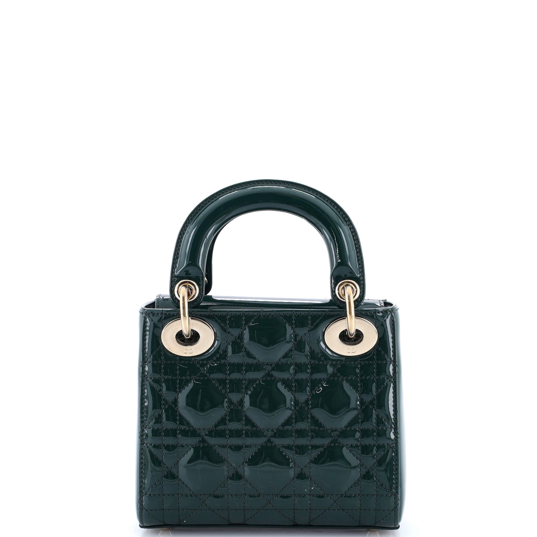 Lady Dior Chain Bag Cannage Quilt Patent Mini
