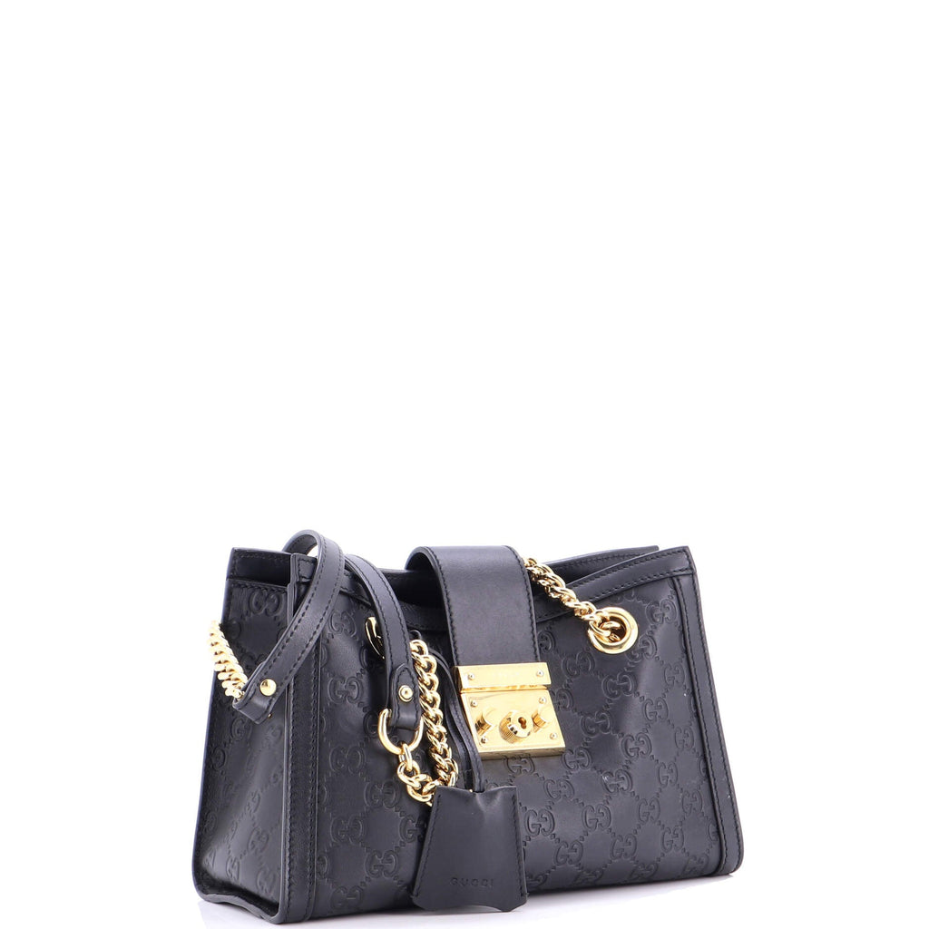 Padlock Chain Tote Guccissima Leather Small