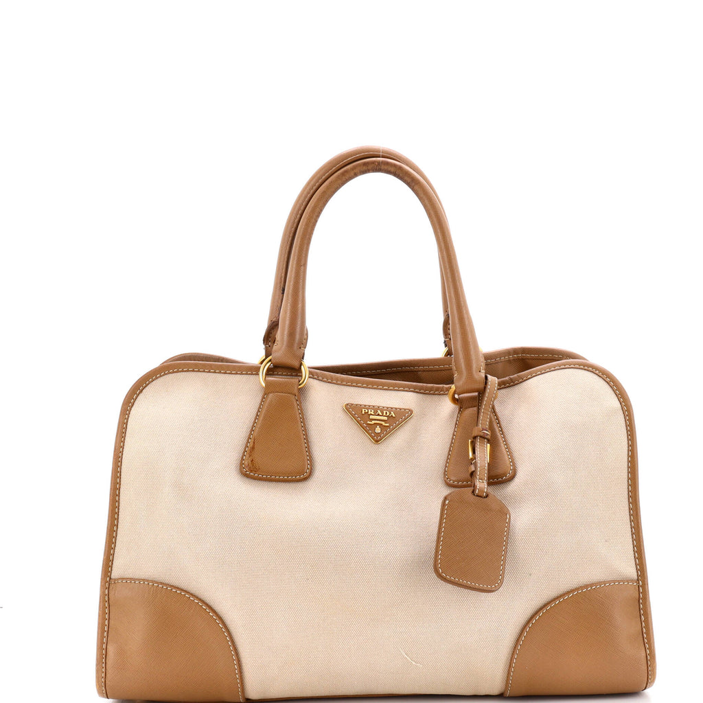 Convertible Tote Canvas and Saffiano Leather Large