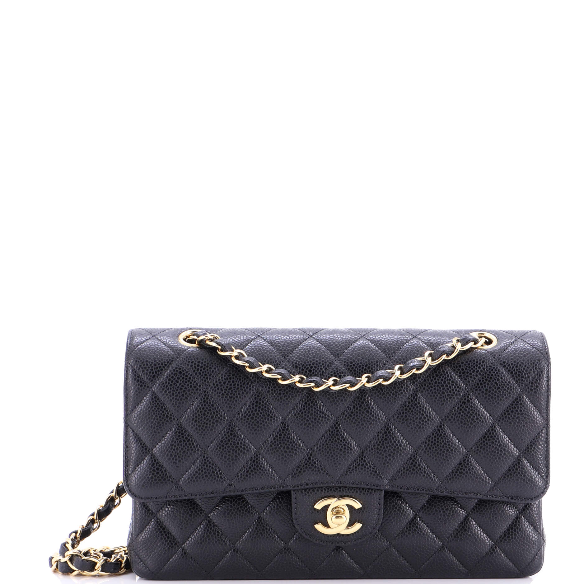 Classic Double Flap Bag Quilted Caviar Medium