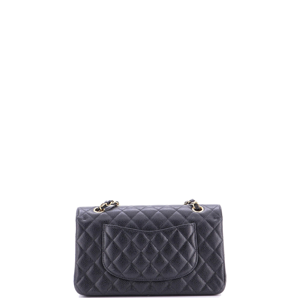 Classic Double Flap Bag Quilted Caviar Medium