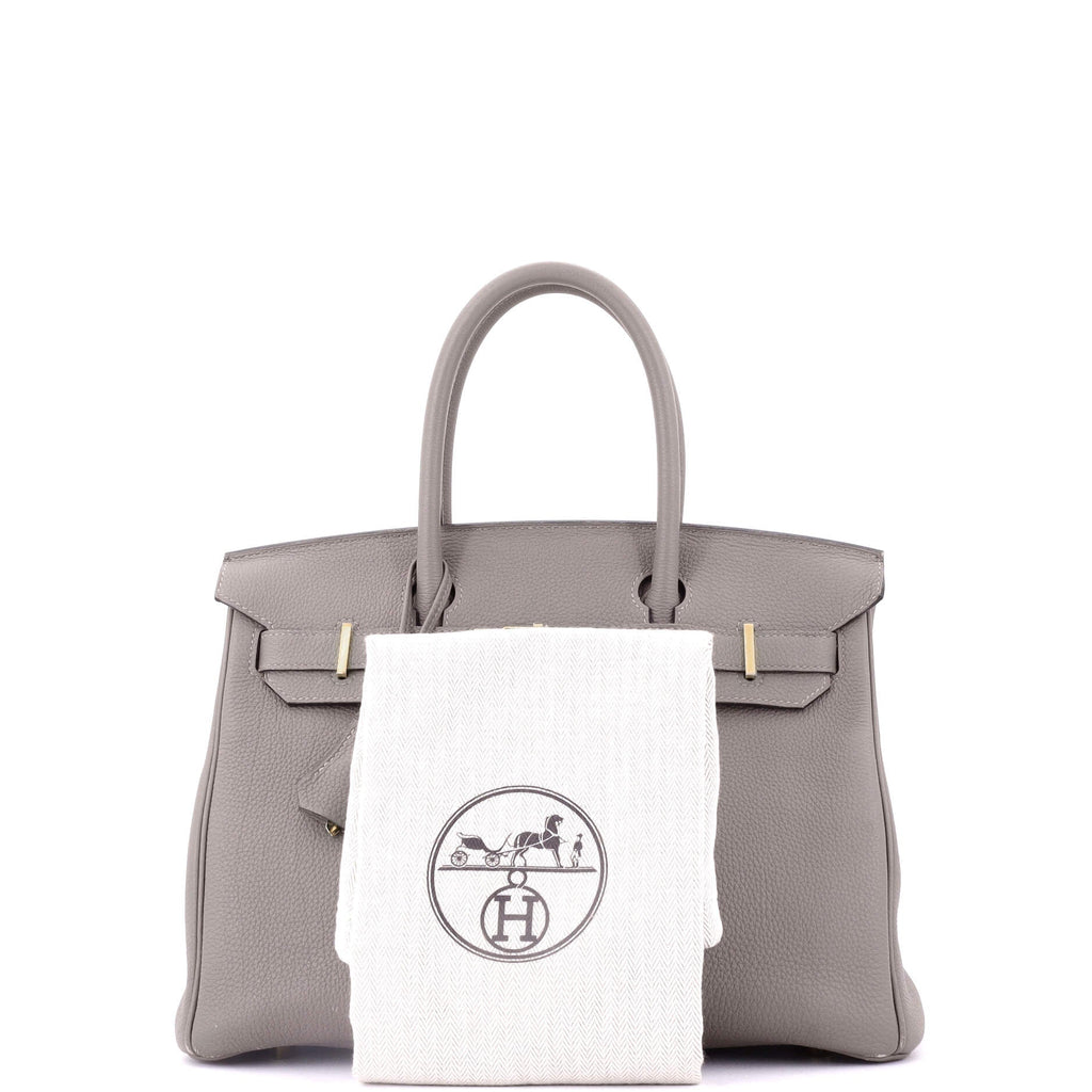 Birkin Handbag Grey Togo with Gold Hardware 30