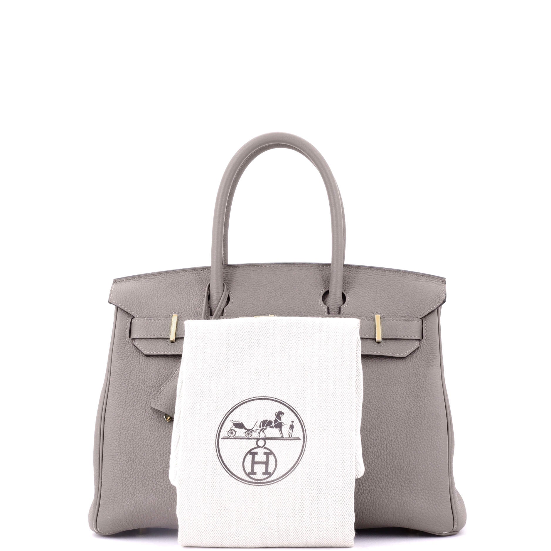 Birkin Handbag Grey Togo with Gold Hardware 30