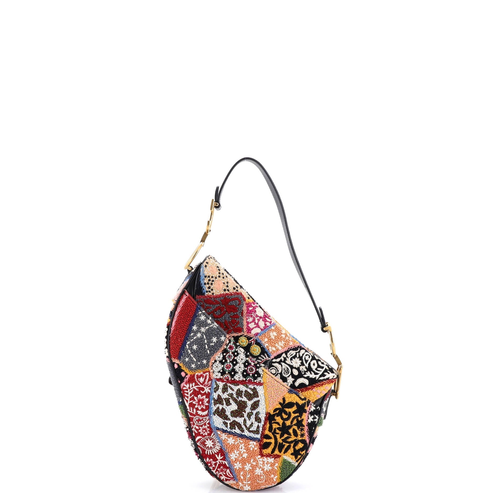 Peace and Love Saddle Bag Embroidered and Beaded Leather Medium