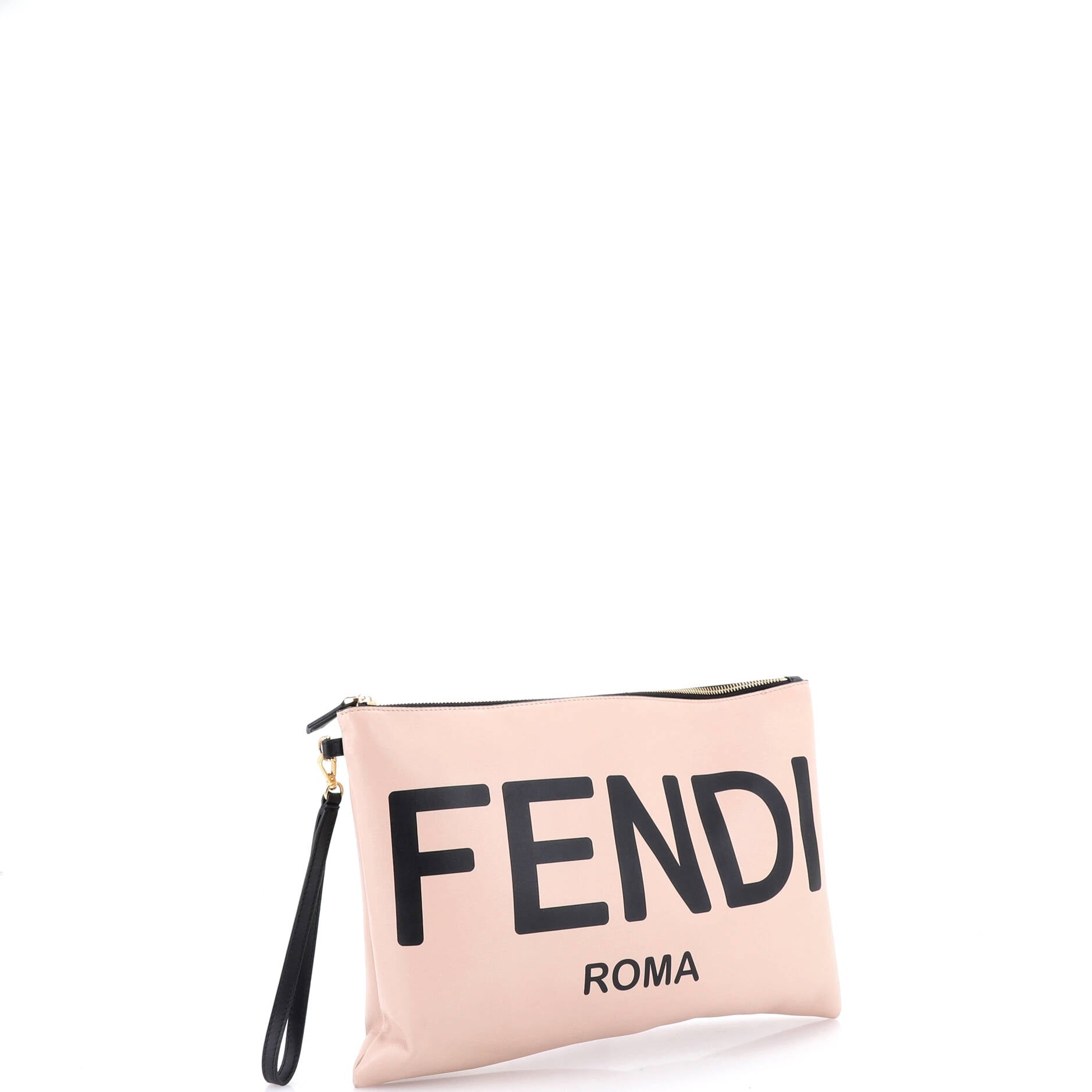 Logo Wristlet Clutch Printed Leather Large