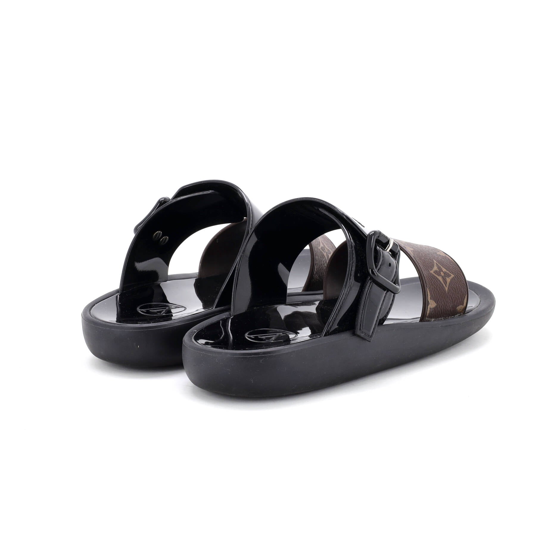 Women's Sunbath Flat Mule Sandals Monogram Canvas and Rubber