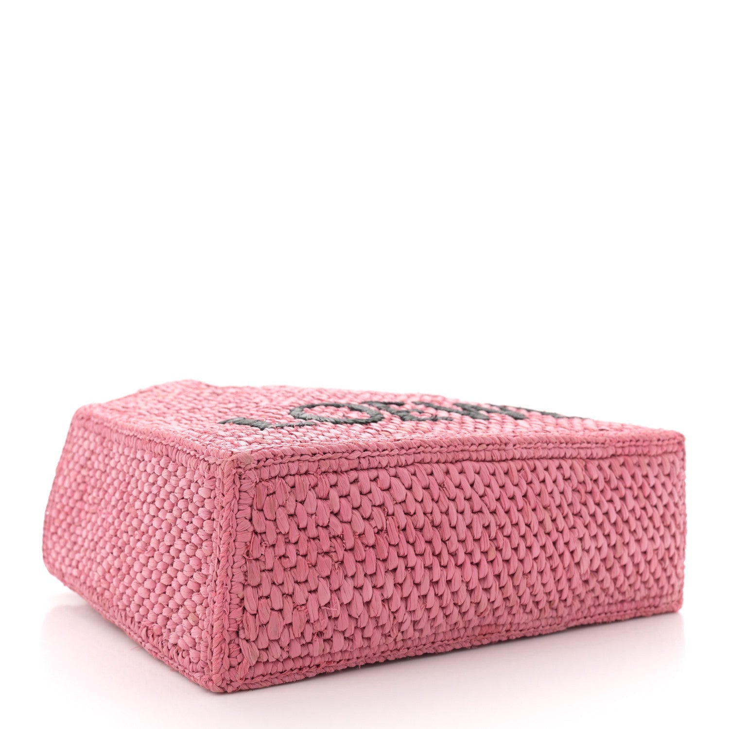 X PAULA'S IBIZA Raffia Font Tote Sunset Pink