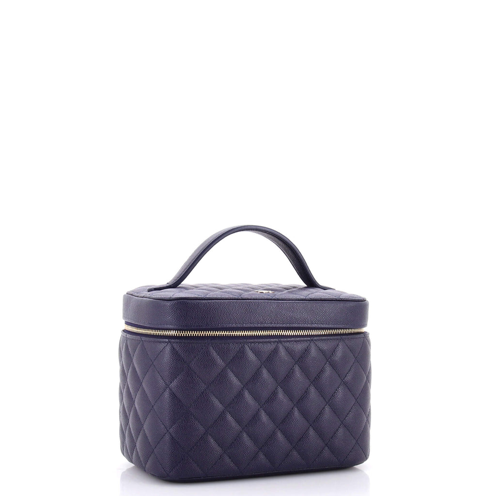 Classic Vanity Case Quilted Caviar Medium