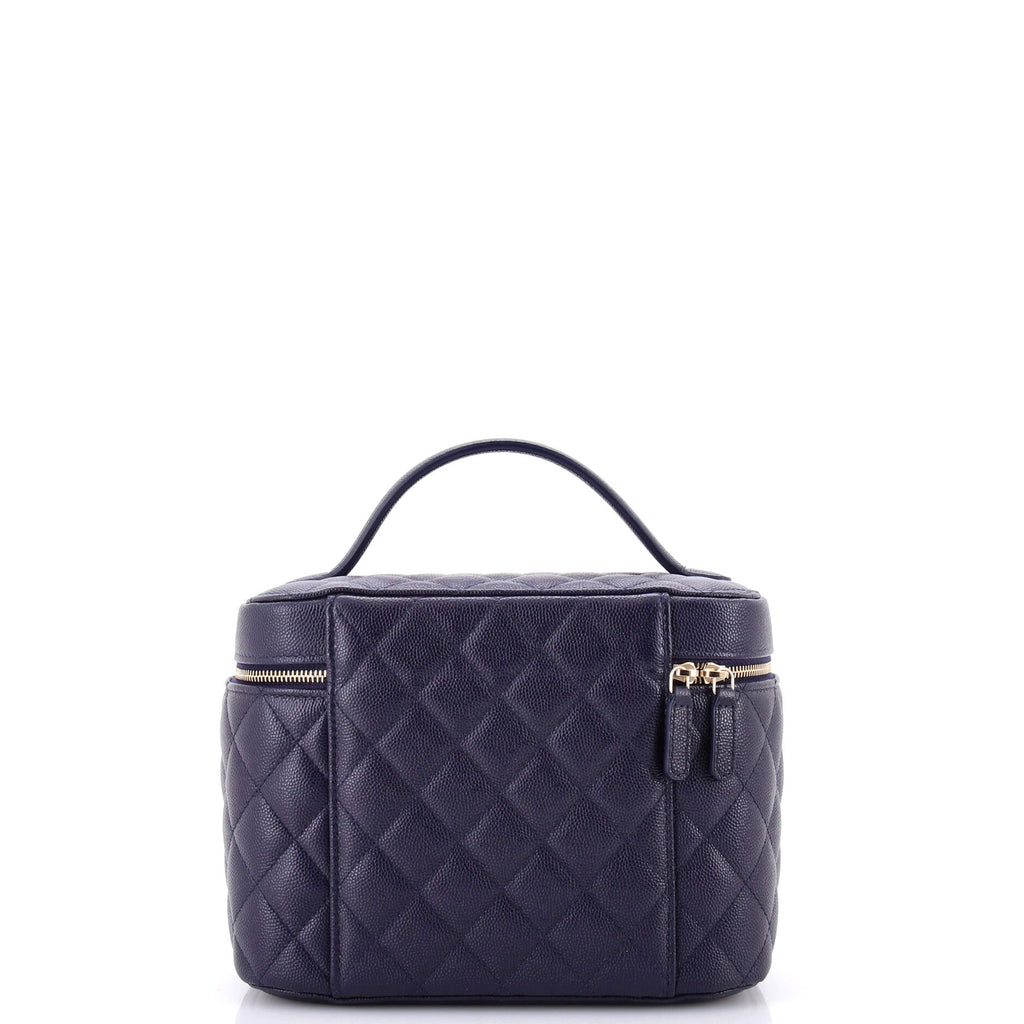 Classic Vanity Case Quilted Caviar Medium