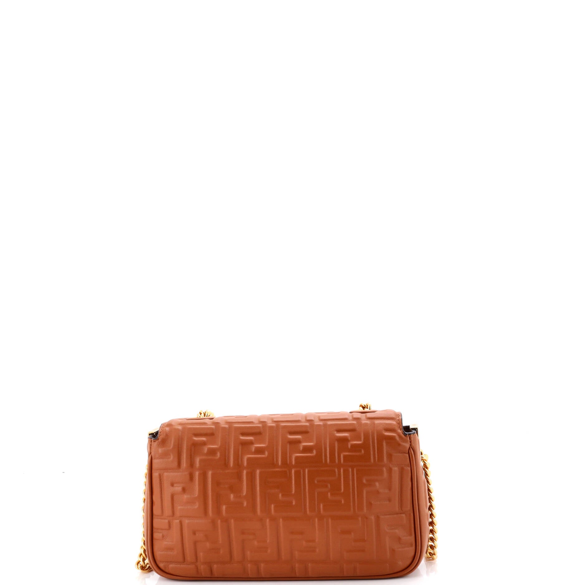Midi Baguette Chain Bag Zucca Embossed Leather Medium