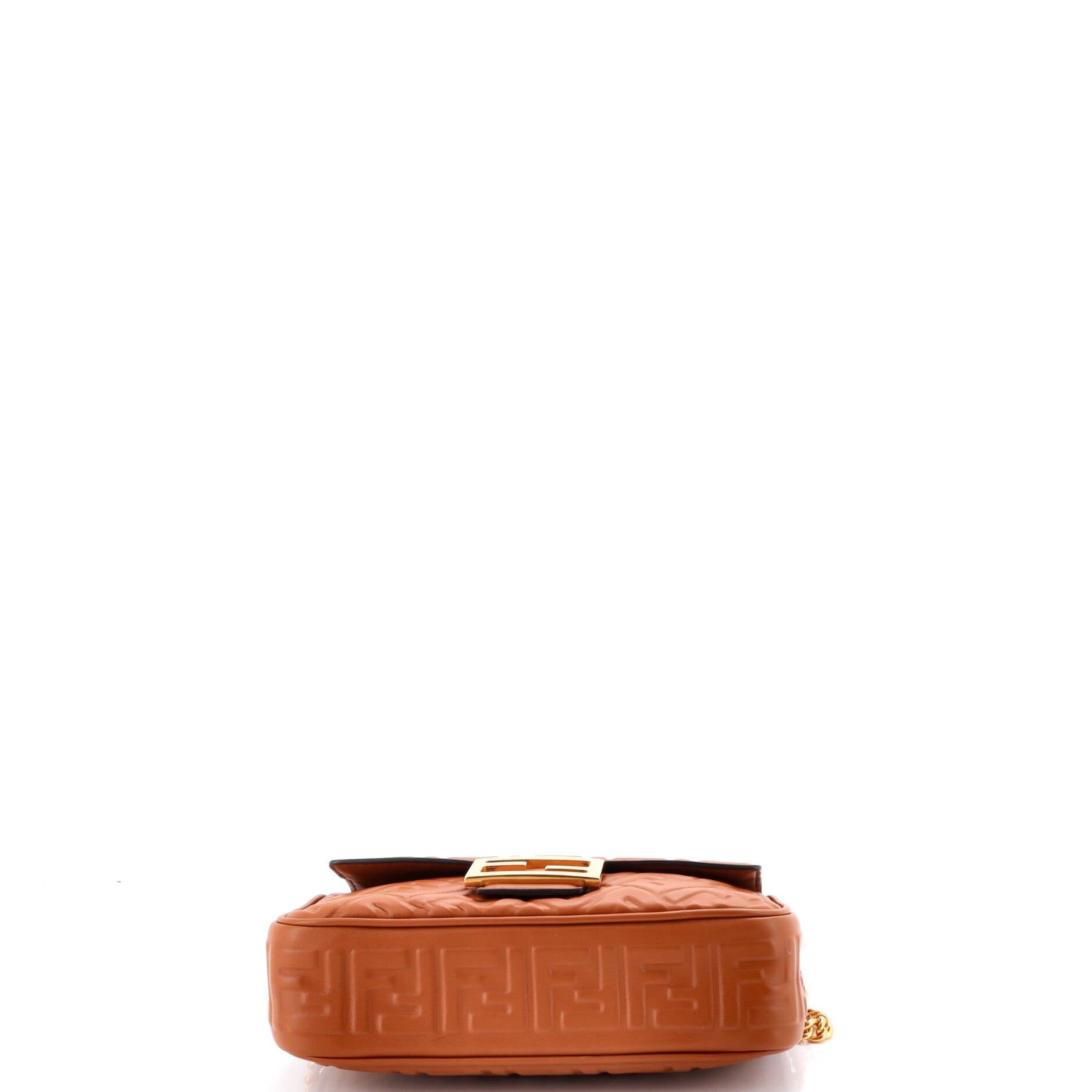 Midi Baguette Chain Bag Zucca Embossed Leather Medium