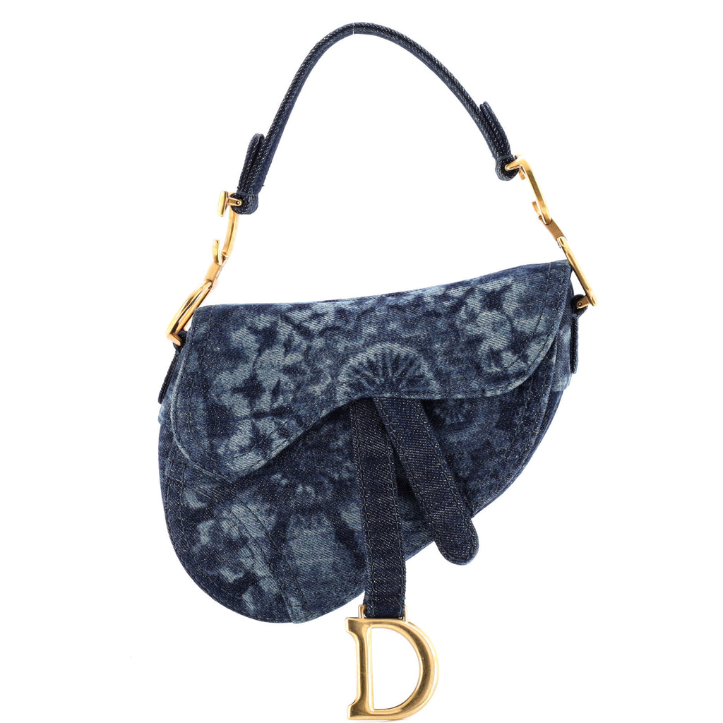 Saddle Handbag Tie Dye Printed Denim Mini