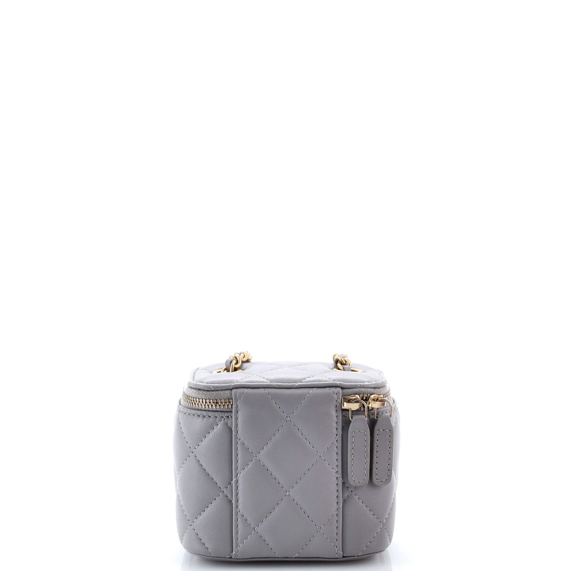 Pearl Crush Vanity Case with Chain Quilted Lambskin Mini