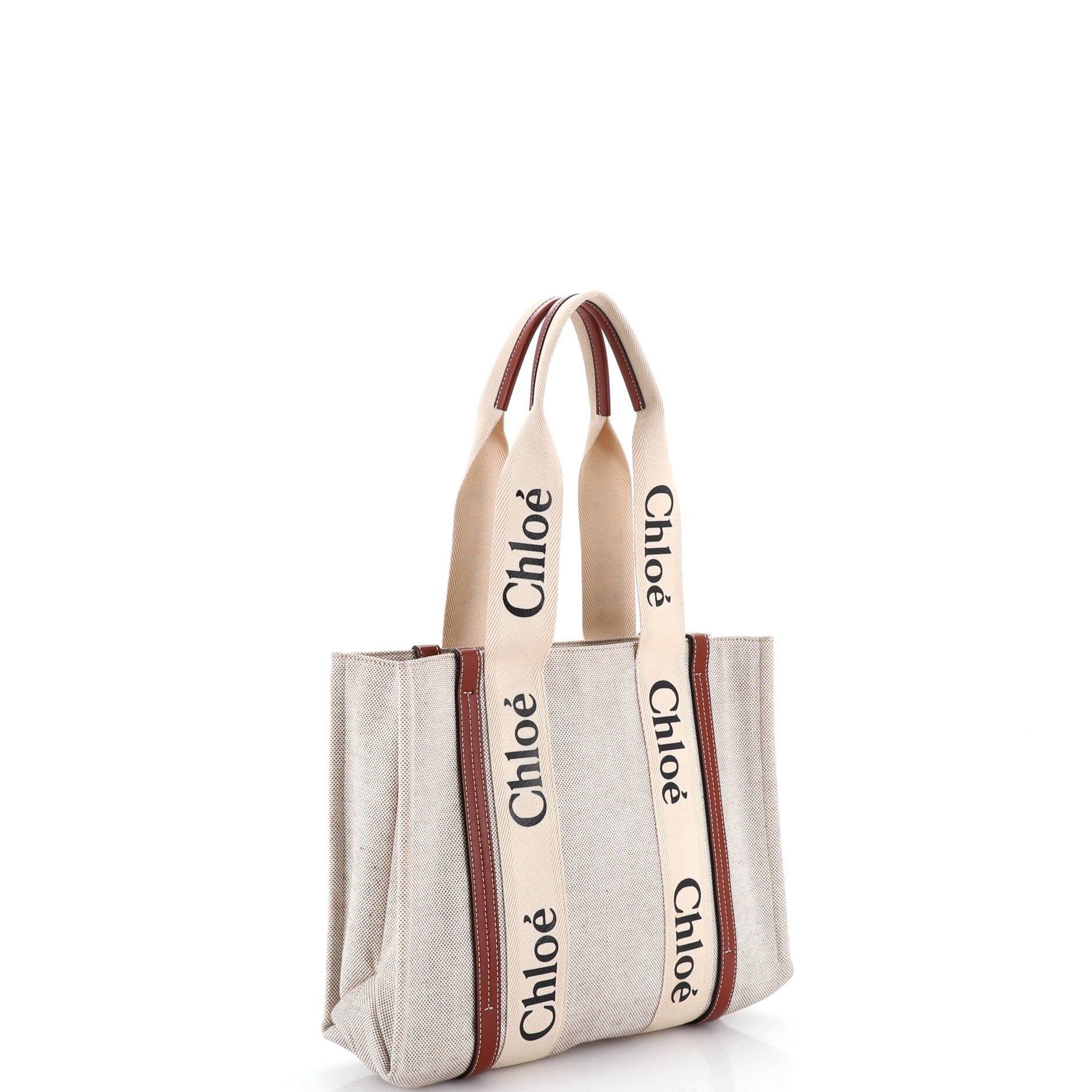 Woody Tote Canvas with Leather Medium