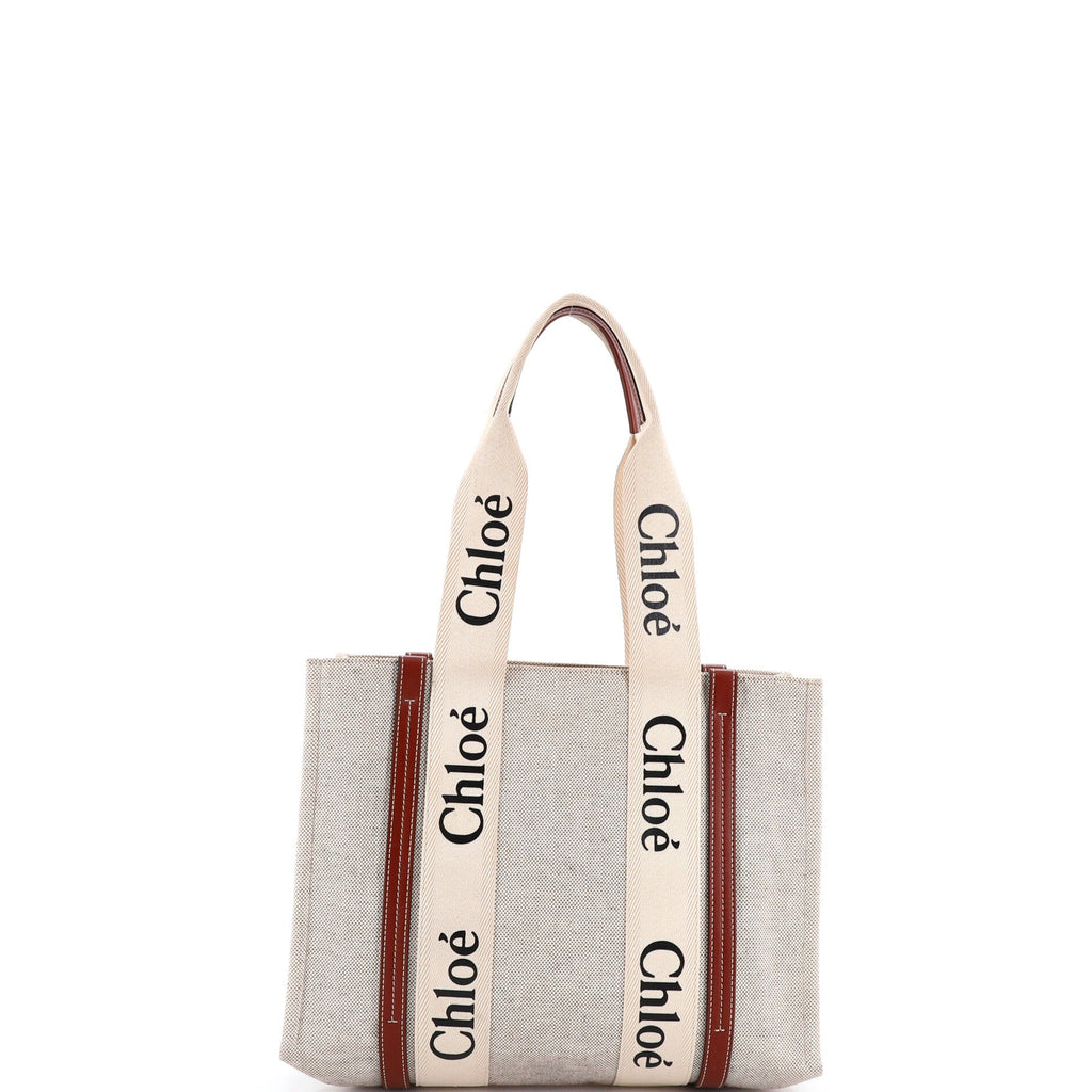 Woody Tote Canvas with Leather Medium