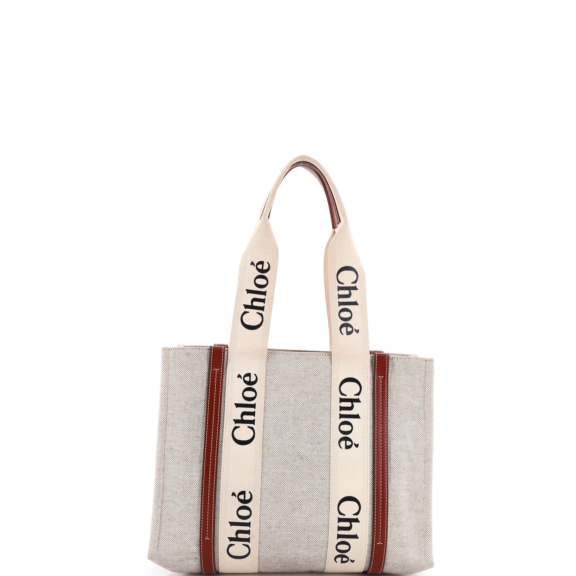 Woody Tote Canvas with Leather Medium
