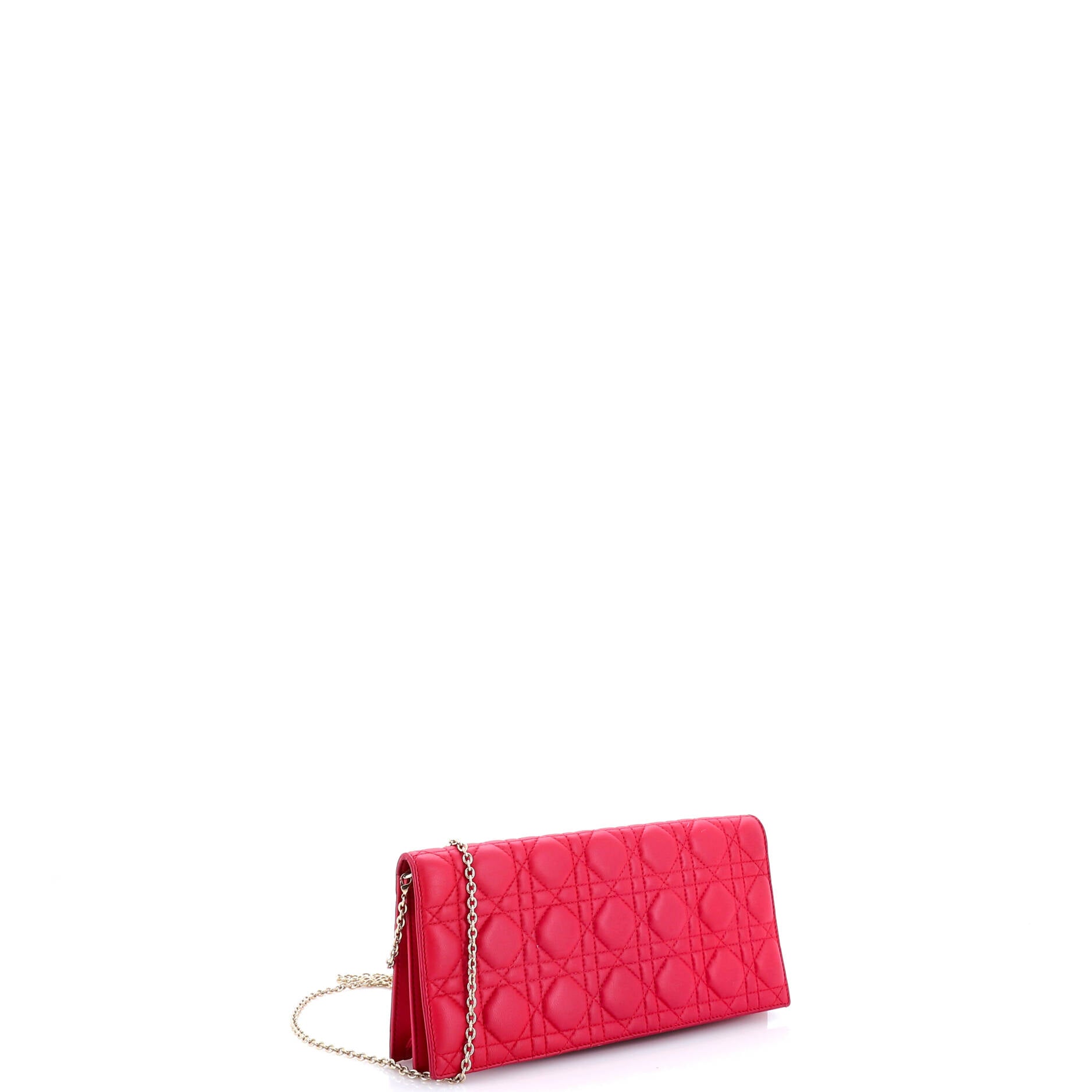Lady Dior Convertible Chain Clutch Cannage Quilt Leather Long