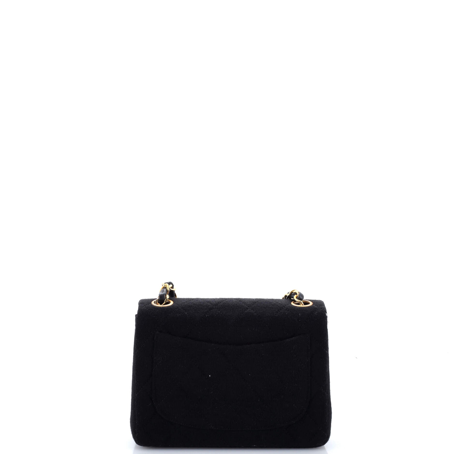 Vintage Square Classic Single Flap Bag Quilted Jersey Mini