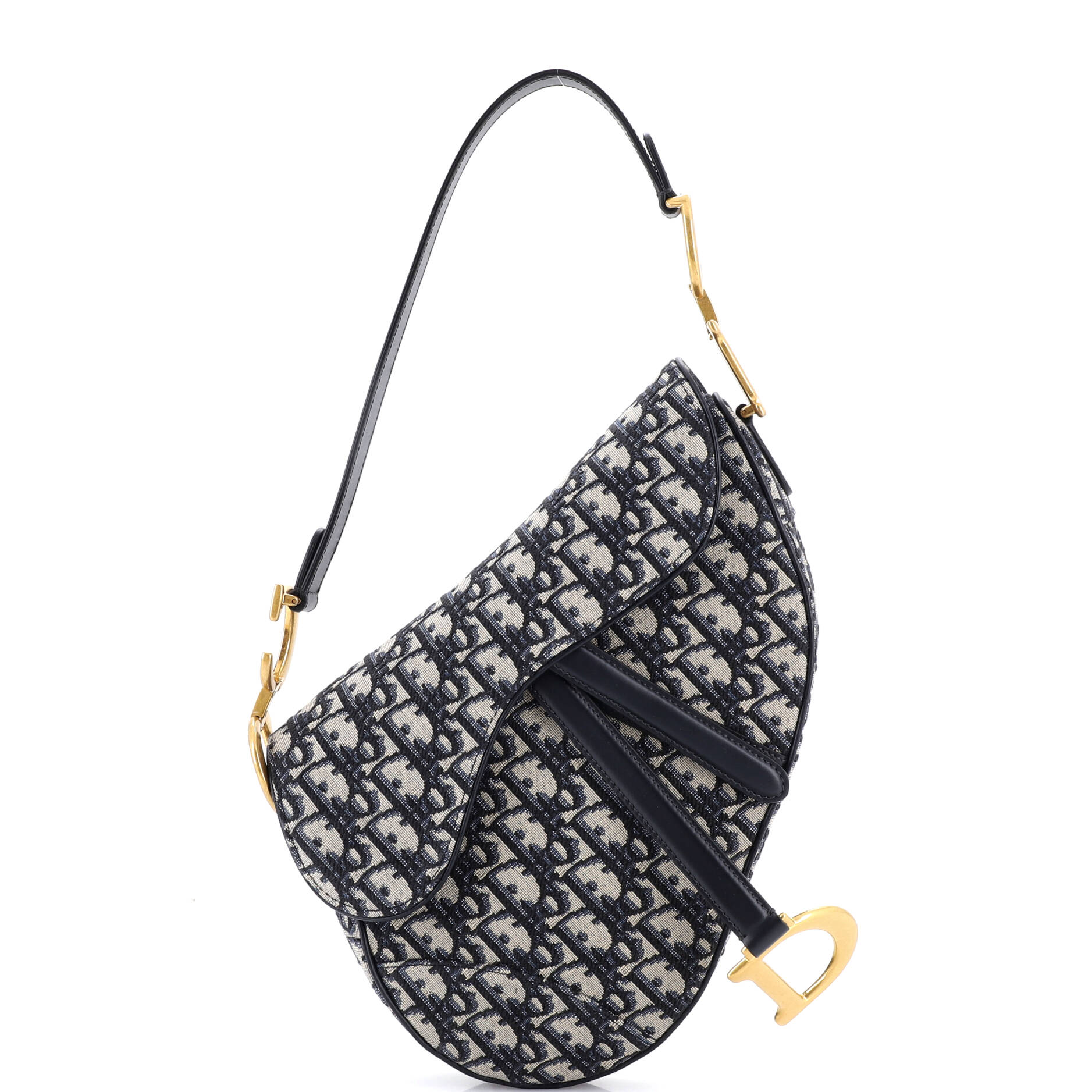 Saddle Handbag with Strap Oblique Canvas Medium