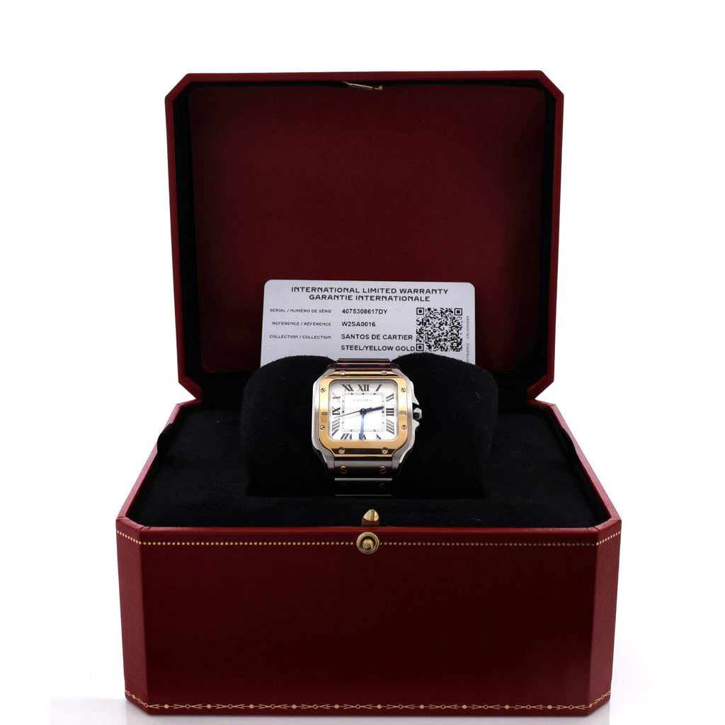 Santos de Cartier Automatic Watch Stainless Steel and Yellow Gold 35