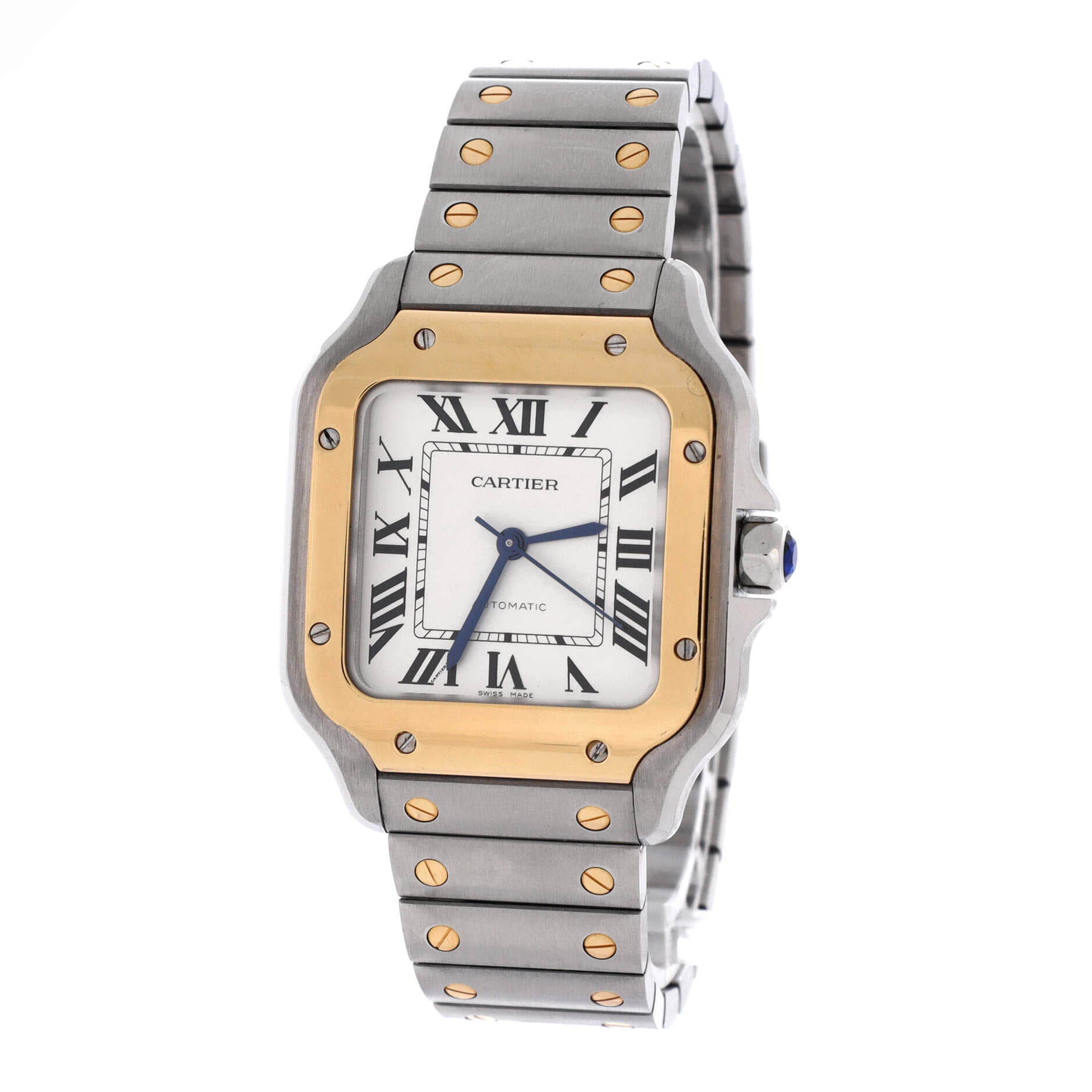 Santos de Cartier Automatic Watch Stainless Steel and Yellow Gold 35