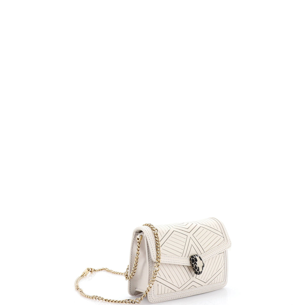 Serpenti Forever Square Shoulder Bag Chain Embellished Leather Mini