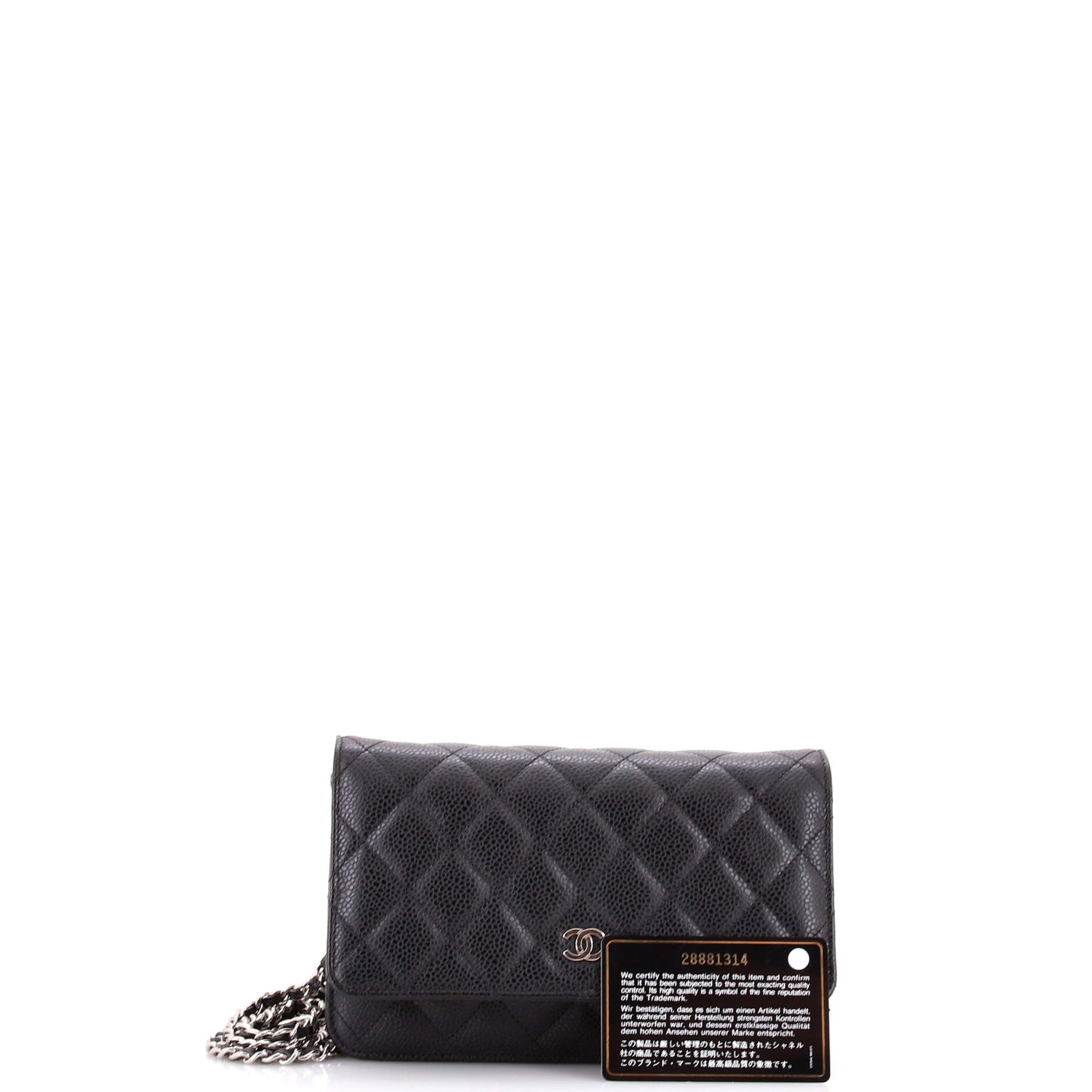 Wallet on Chain Quilted Caviar