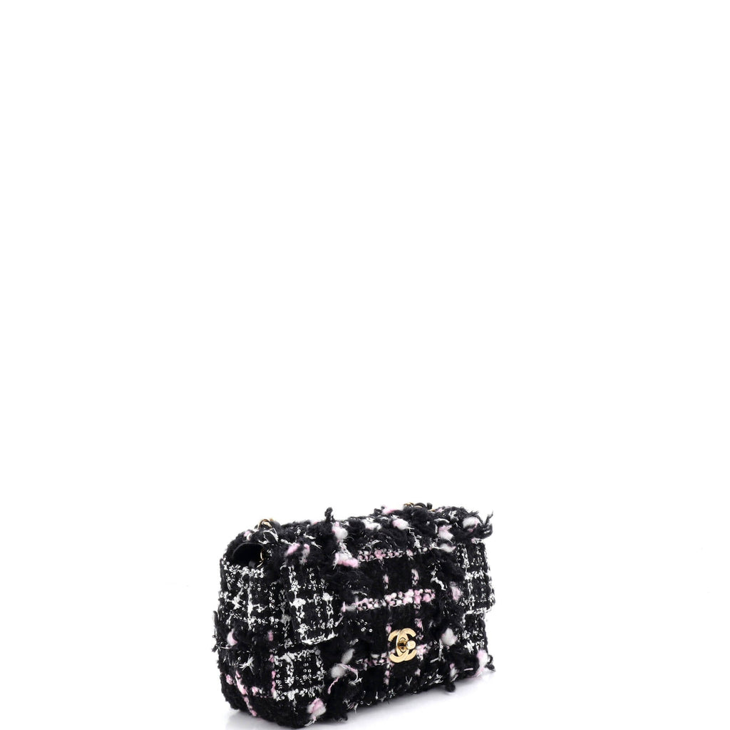 Classic Single Flap Bag Quilted Tweed and Sequins Mini