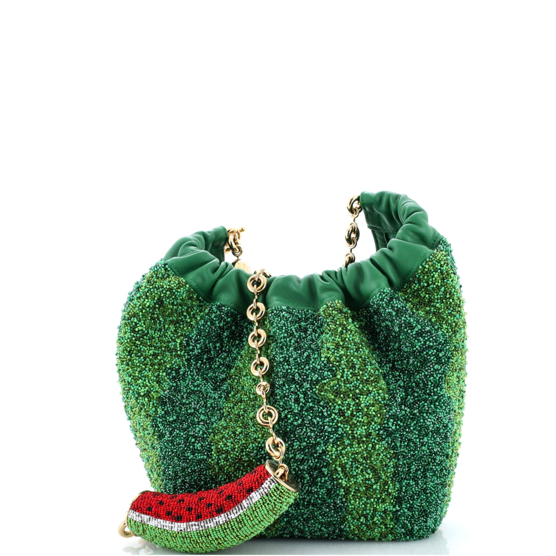 Squeeze Hobo Bag Beaded Leather Mini