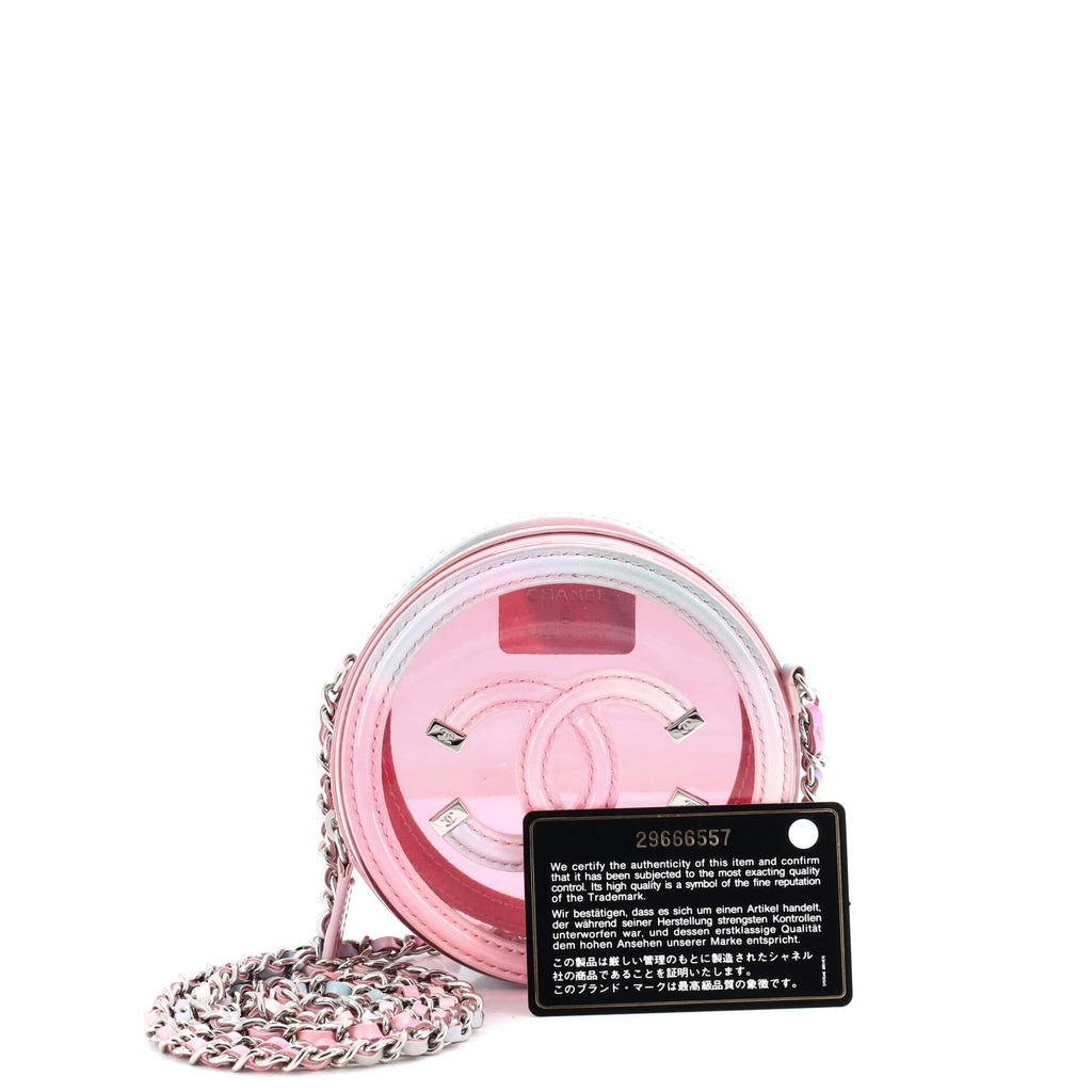 Filigree Round Clutch with Chain PVC with Lambskin Mini