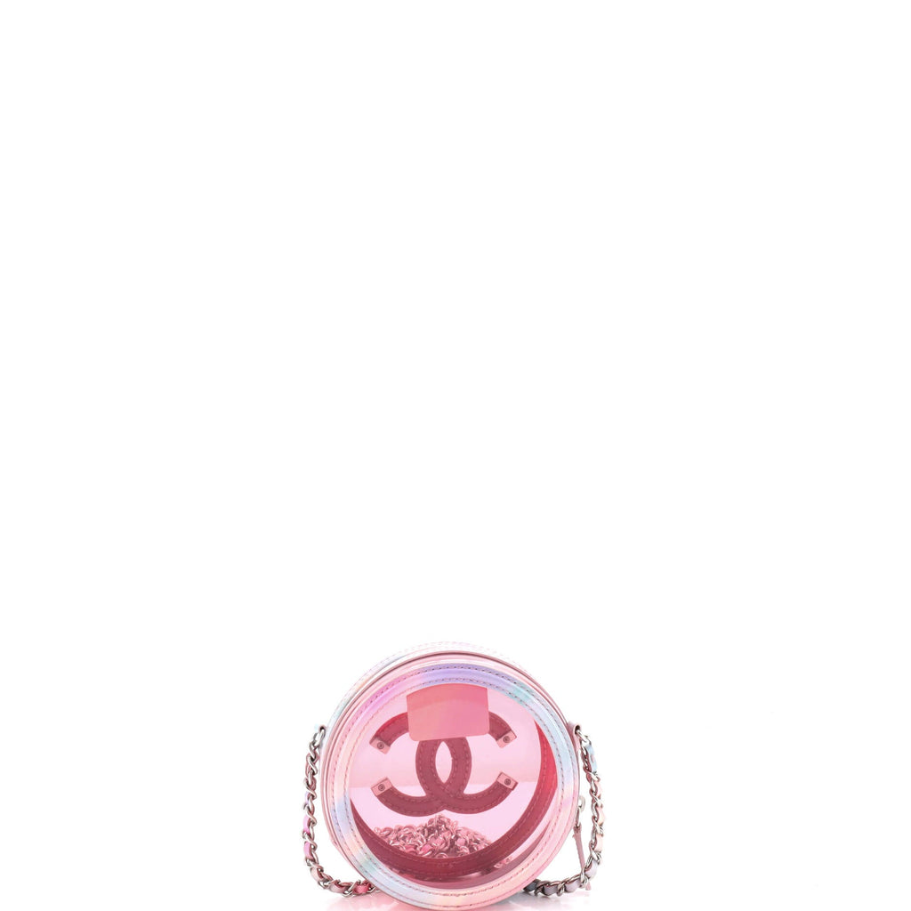 Filigree Round Clutch with Chain PVC with Lambskin Mini