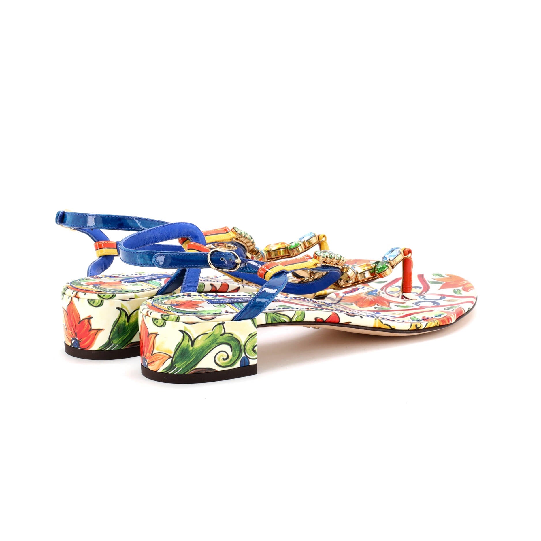 Women's Crystal Thong Sandals Printed Patent
