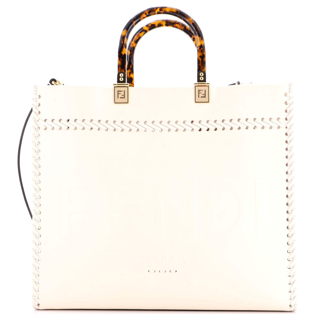 Sunshine Shopper Tote Whipstitch Leather Medium