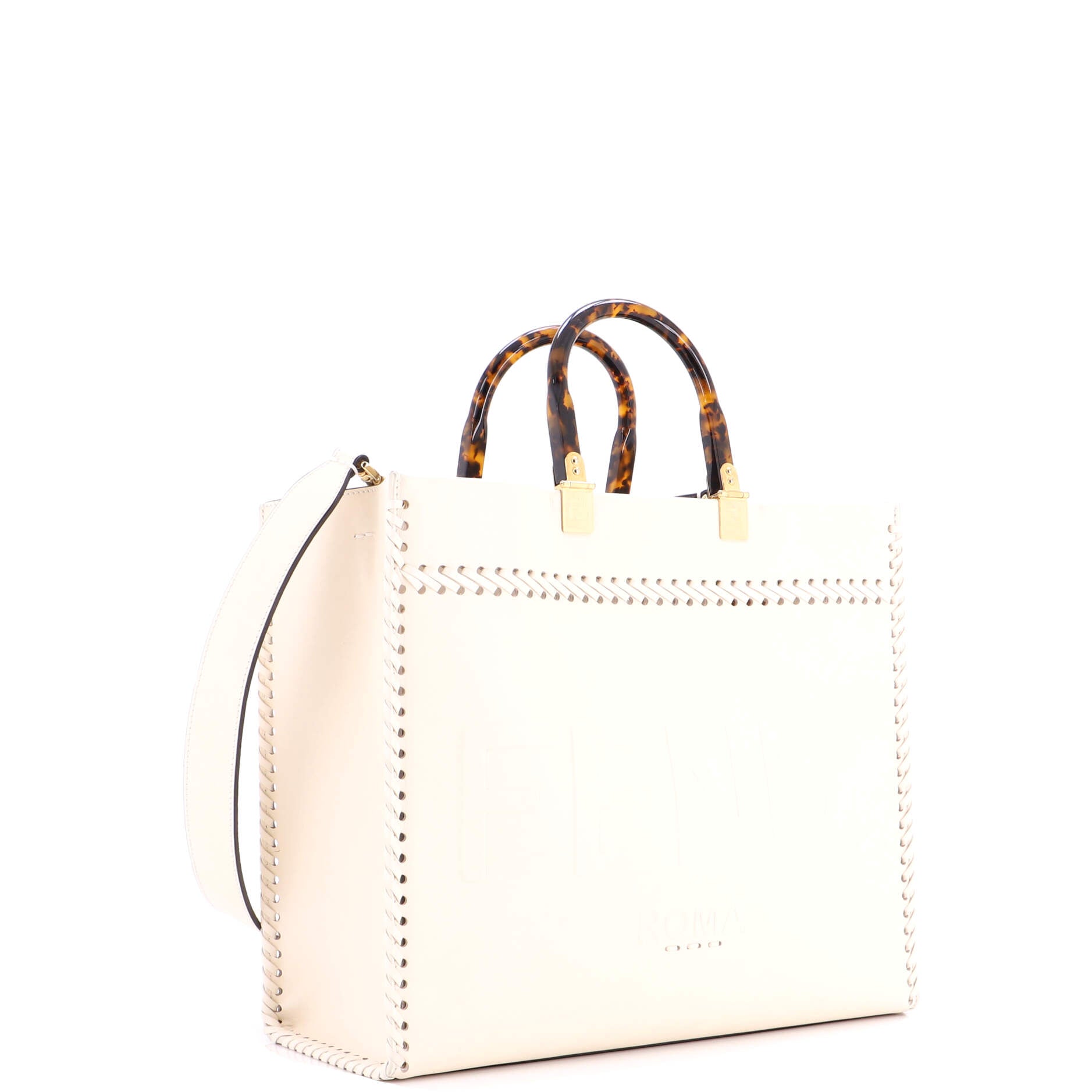 Sunshine Shopper Tote Whipstitch Leather Medium