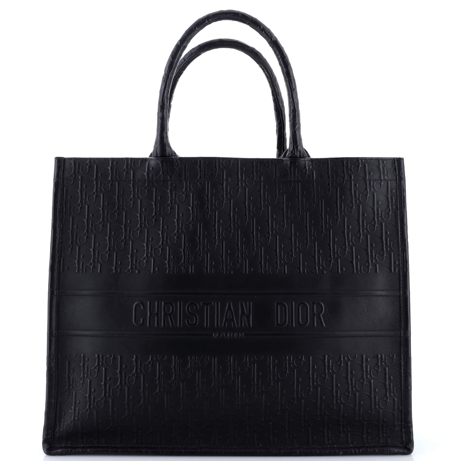 Book Tote Oblique Embossed Calfskin Large