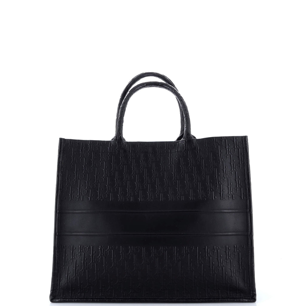 Book Tote Oblique Embossed Calfskin Large