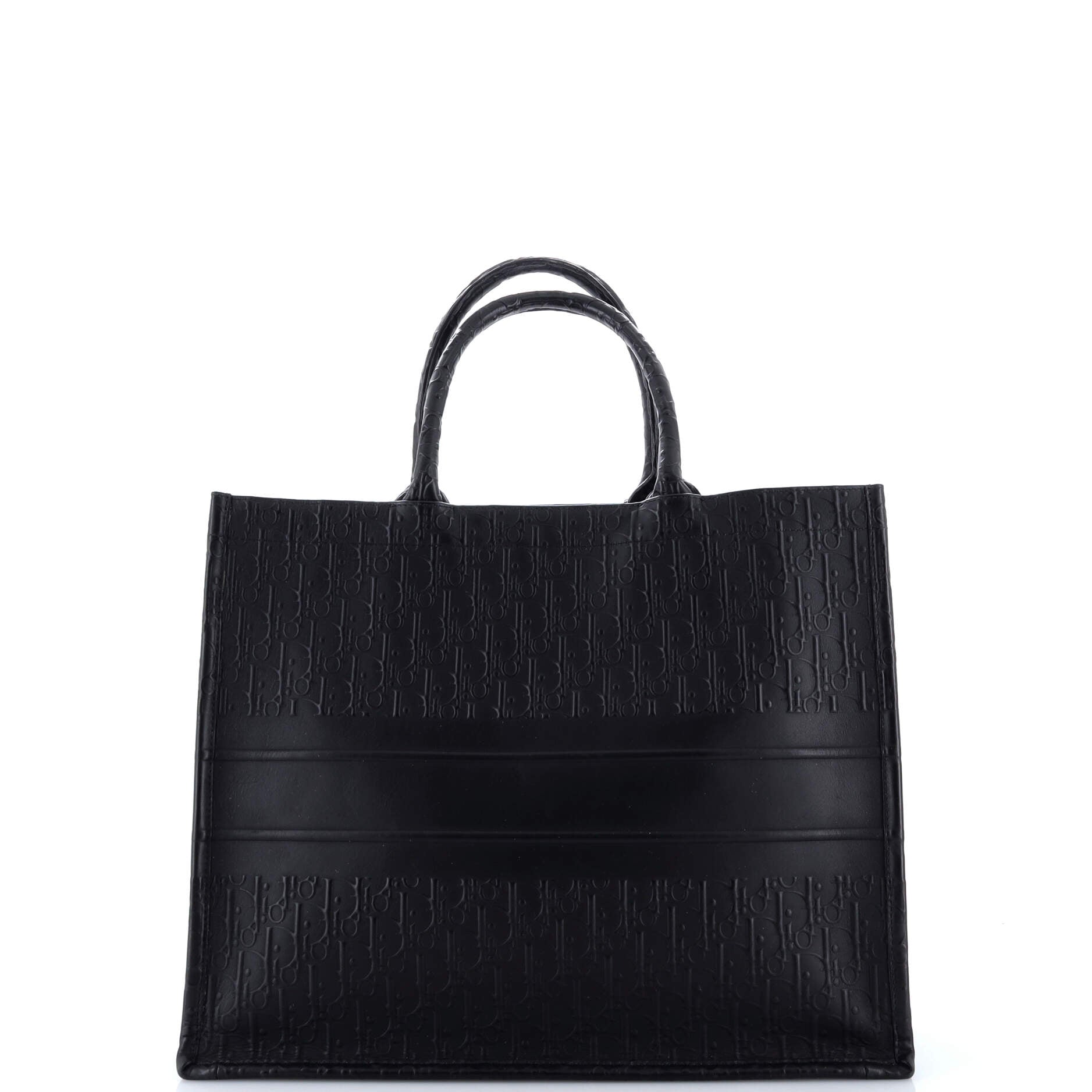Book Tote Oblique Embossed Calfskin Large