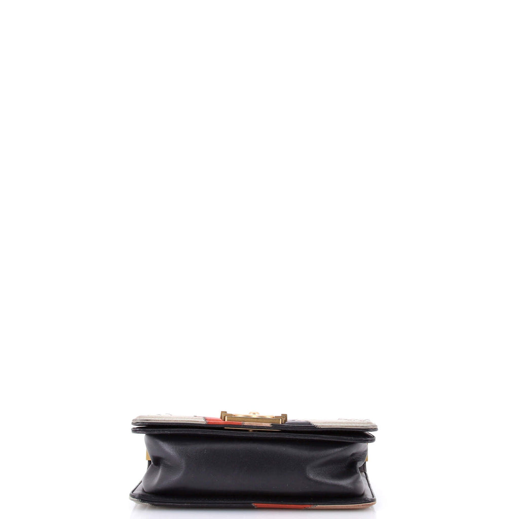 Boy Flap Bag Camellia Lambskin and Suede Patchwork Small