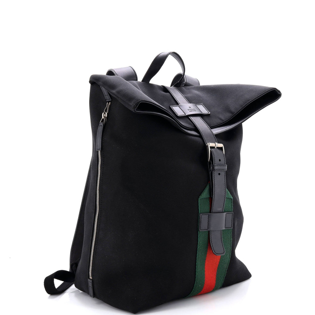 Web Fold Over Backpack Techno Canvas Medium