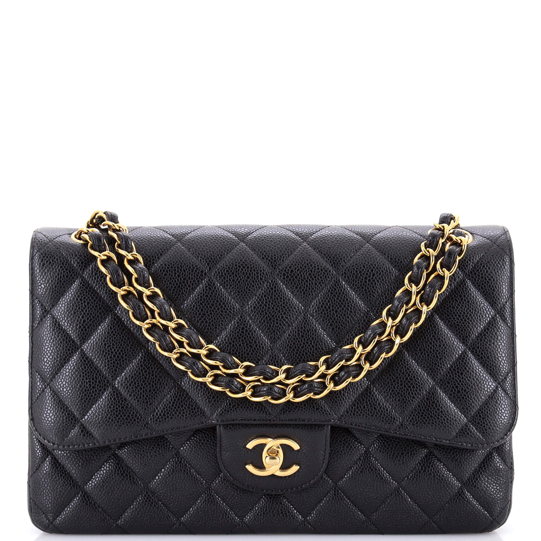 Classic Double Flap Bag Quilted Caviar Jumbo