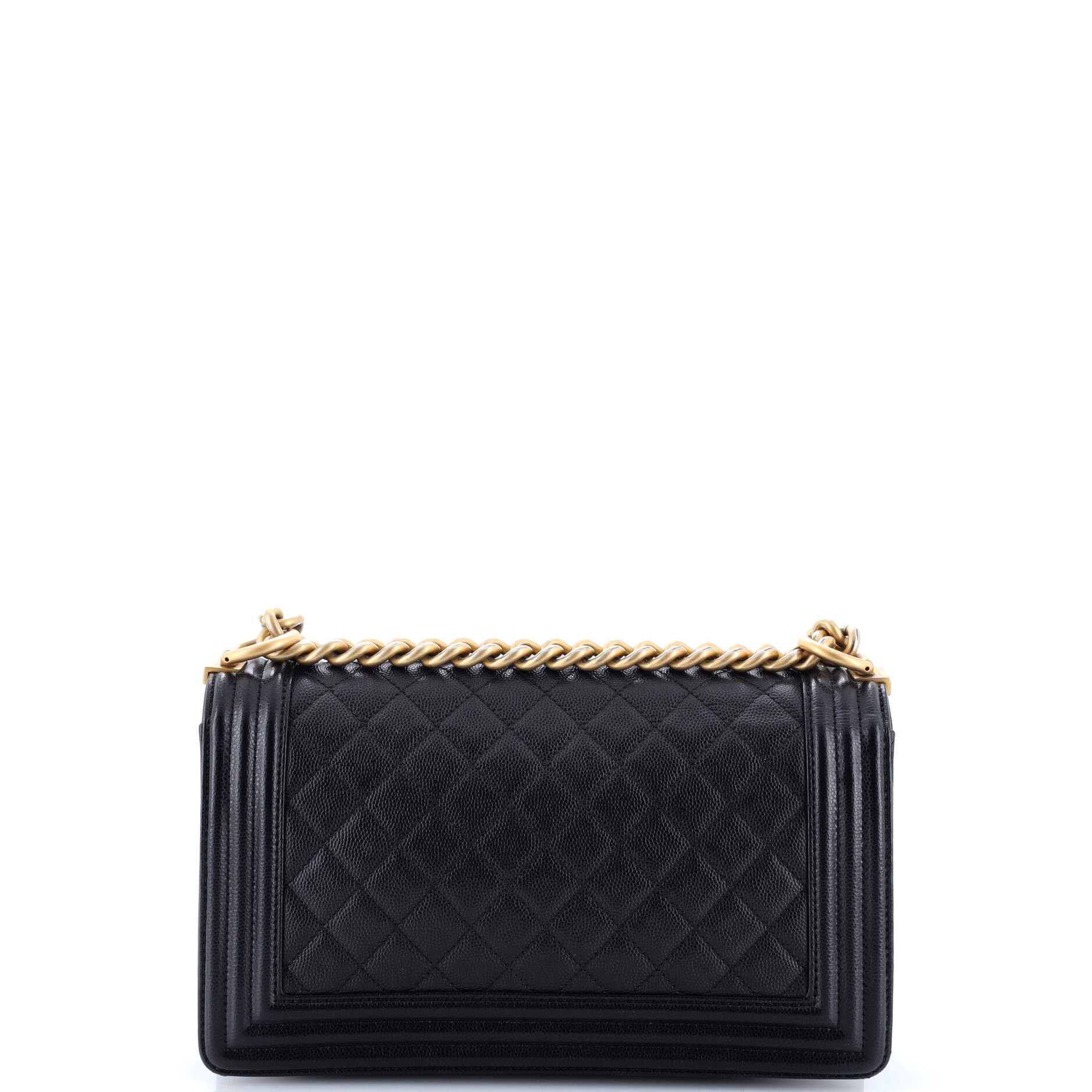 Boy Flap Bag Quilted Caviar Old Medium